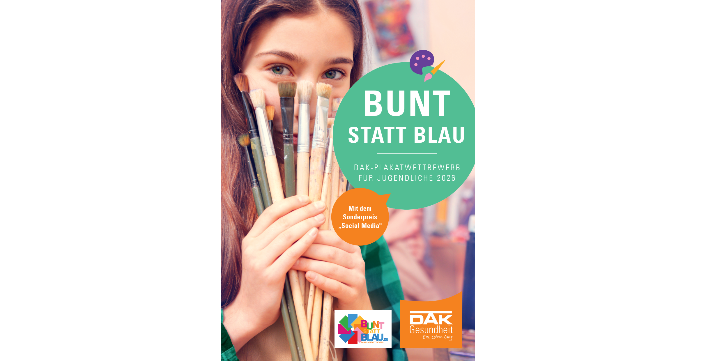 Titelbild von Flyer der Kampagne "bunt statt blau"