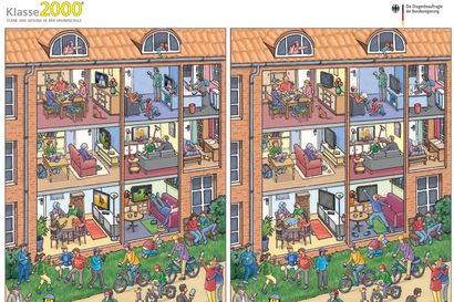 Finde die 10 Fehler in unserem Wimmelbild!