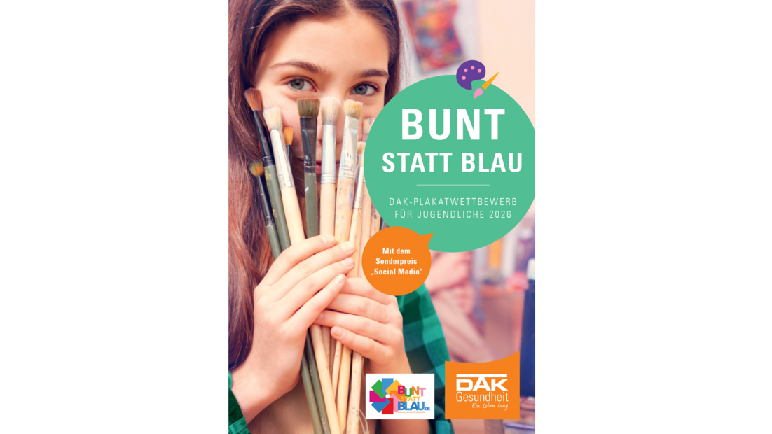 Titelbild von Flyer der Kampagne "bunt statt blau"