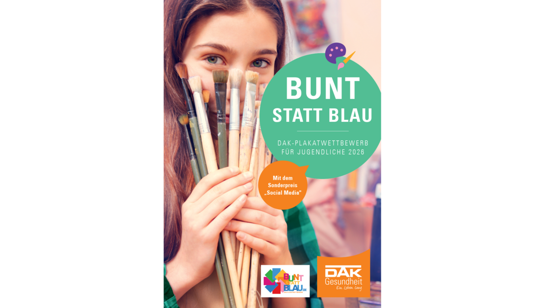 Titelbild von Flyer der Kampagne "bunt statt blau"