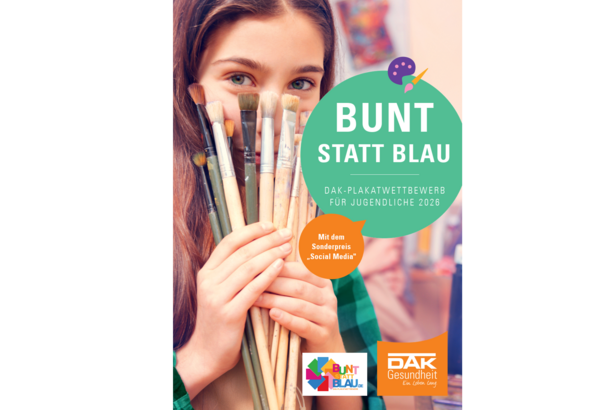 Titelbild von Flyer der Kampagne "bunt statt blau"